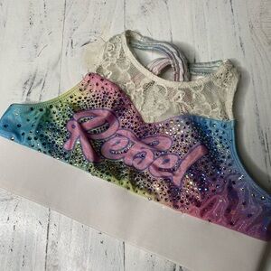 Colorful pastel Rebel Crop Top with Lace